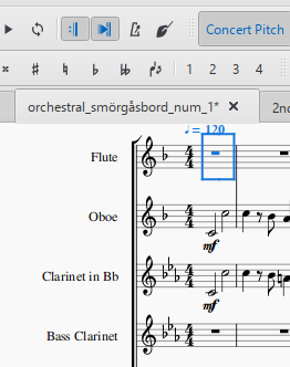 musescore concert transposing confuses
